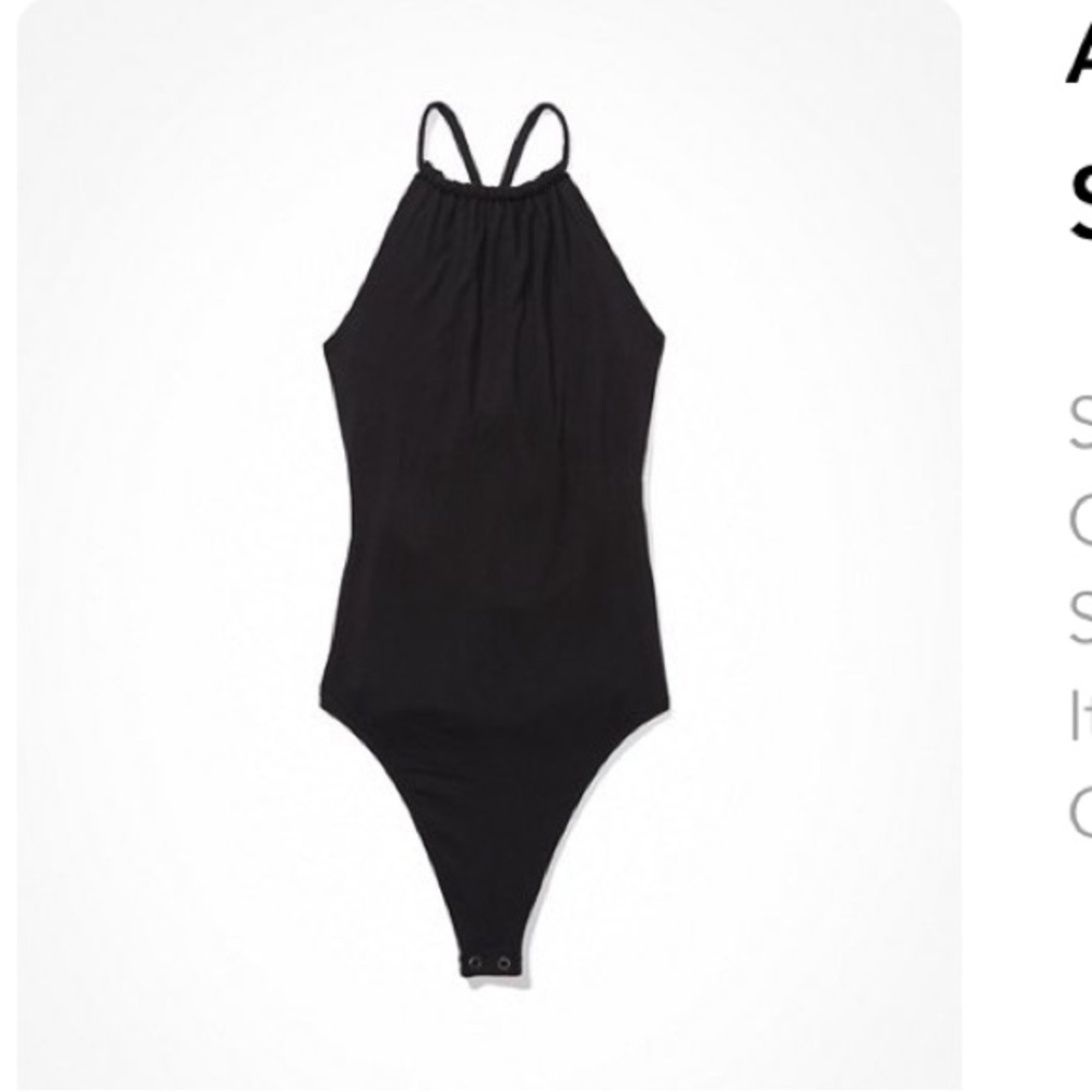 American Eagle NWT Open Back Black Tank Body Suit